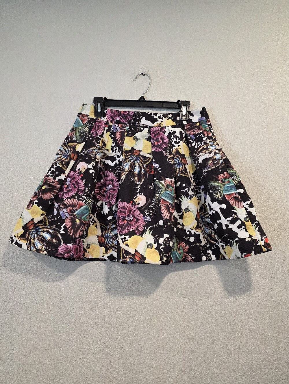 Mary Katrantzou Tropical Print Pleated Mini Skirt
